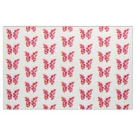 Tissu Papillon végétal coloré