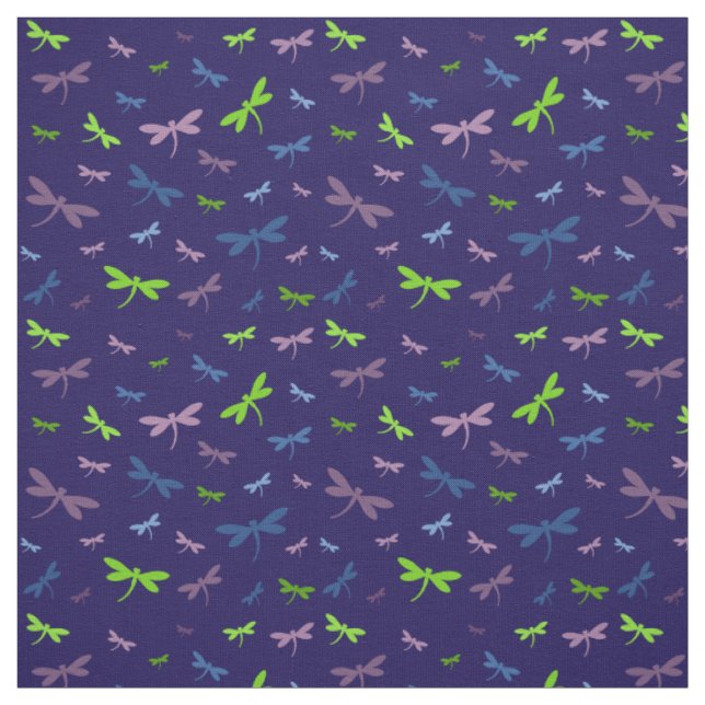 Tissu Papillons - Bleu, vert et violet (Échantillon)