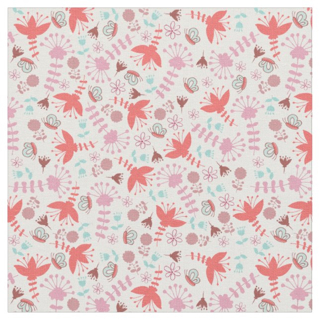 Tissu Papillons dans le Motif du jardin (Fermer)