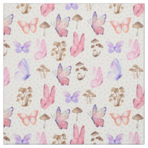 Papillons et champignons en blanc