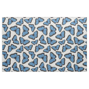 Tissu Papillons morpho bleu