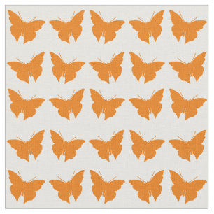 Tissu Papillons Orange Gras Mod