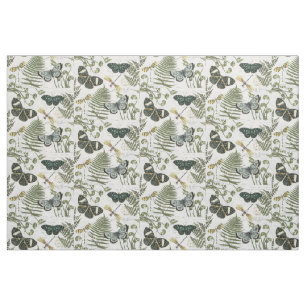 Tissu papillons vintages et libellules modernes
