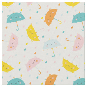 Tissu Parapluies mignonnes et gouttes-à-gouttes