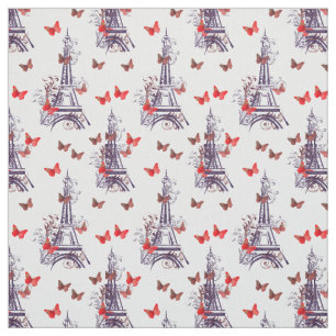 Tissu Paris Tour Eiffel Purple Chic