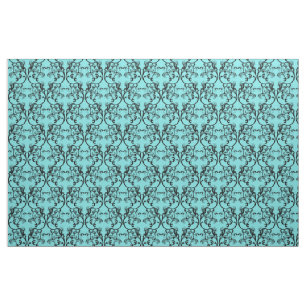 Tissu parisien de motif de damassé de turquoise d