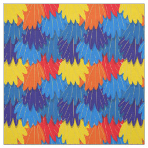 Tissu Parrot Scarlet Macaw Feathers Exotic Bird Motif