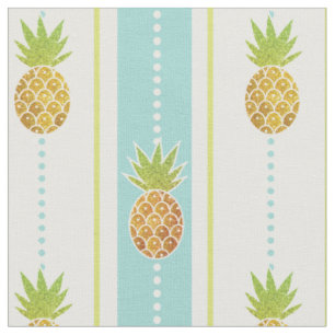 Tissu Parties scintillant Ananas tropical avec rayures e