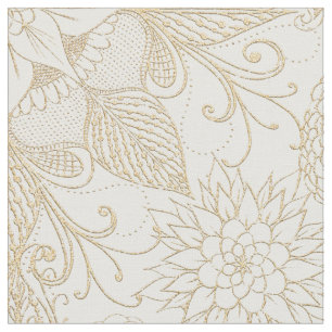 Tissu Parties scintillant blanche et or Dreamcatcher Fea