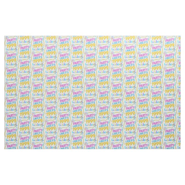 Tissu Party Like It’s 1999®™ – Neon Soundtrack (Fat Quarter)