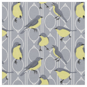 Tissu Parulines de Kirtland Amateurs d'oiseaux gris et j