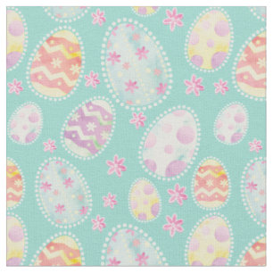 Tissu Pastel Aquarelle Peint Oeuf de Pâques Motif