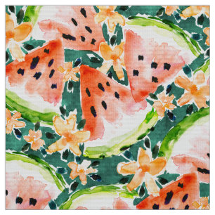 Tissu Pastèques d'aquarelle d'ÉTÉ de YUMMER