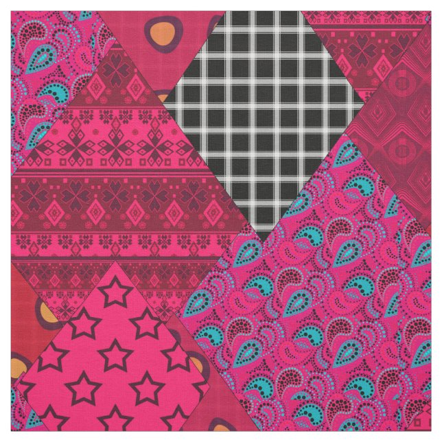 Tissu Patchwork de framboise rouge (Échantillon)