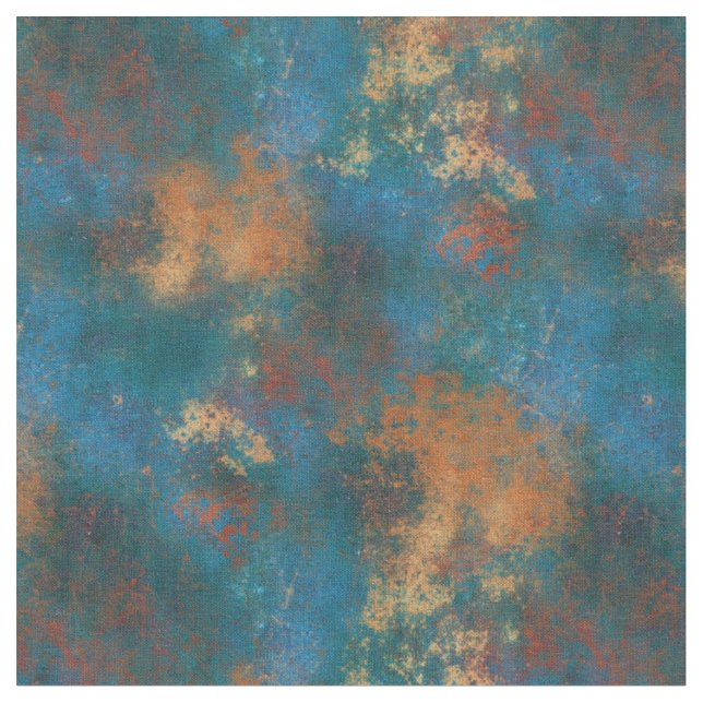 Tissu Patina Cuivre Perdu Turquoise Grunge (Fermer)