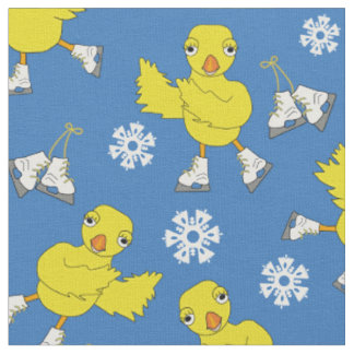 Tissu Patinage sur glace Chick Snowflake Motif