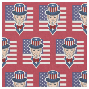 Tissu patriotique avec dessin animé d'oncle Sam