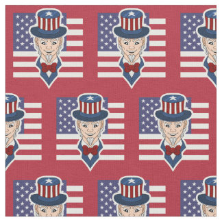 Tissu patriotique avec dessin de l'oncle Sam
