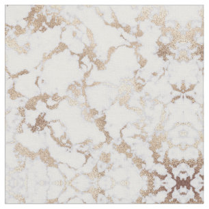 Tissu Pattern de Chic White Gold Foil