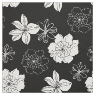 Tissu Patters de Black & White Floral