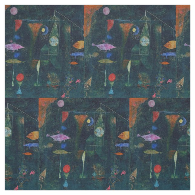 Tissu Paul Klee Fish Magic Peinture Abstraite Art graphi (Échantillon)