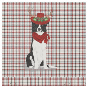 Tissu Pays frontière de Noël Collie et Western Plaid