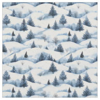 Tissu Paysage hivernal couvert de neige
