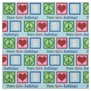 Tissu Peace Love Audiology Cute Audiologiste