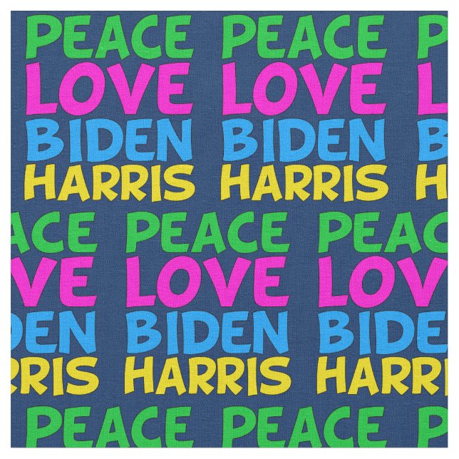 Tissu Peace Love Biden Harris (Fermer)