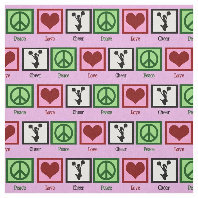 Tissu Peace Love Cheer (Échantillon)
