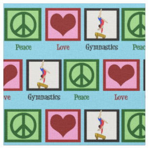 Tissu Peace Love Gymnastique mignonne Gymnaste
