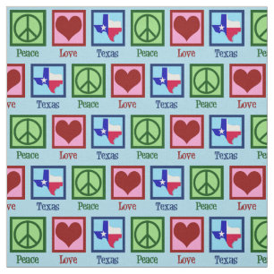 Tissu Peace Love Texas Fier Texan