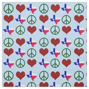 Tissu Peace Love Texas Motif