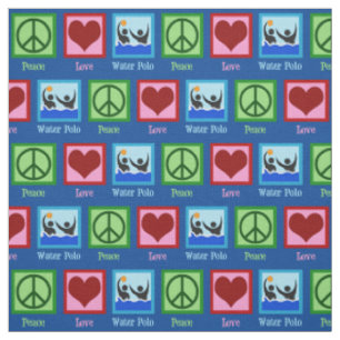 Tissu Peace Love Water Polo Team Blue