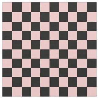 Tissu Peach & Black Checkerboard