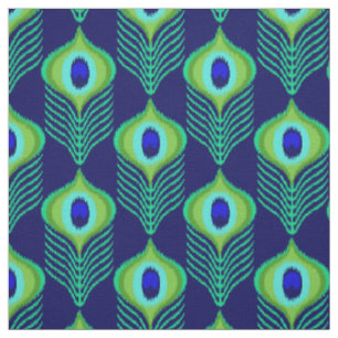 Tissu Peacock plume marocain ikat design
