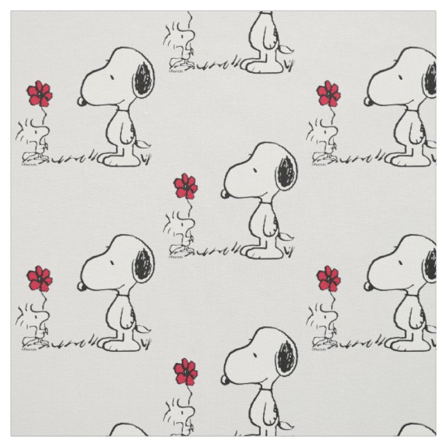Tissu Peanuts | Snoopy & Woodstock Red & Black (Échantillon)