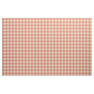 Tissu pêche chic et blanc foncé en vichy motif