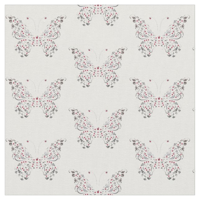 Tissu peigné à papillon argenté (56 po de largeur) (Fermer)