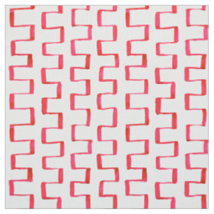 Tissu peint géométrique rouge de motif