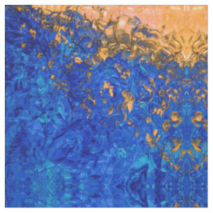 Tissu Peinture acrylique bleu or jaune d'Artsy Cobalt