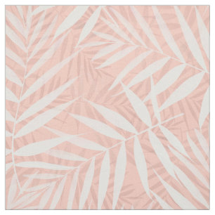 Tissu Peinture blanche tropicale élégante de palmettes