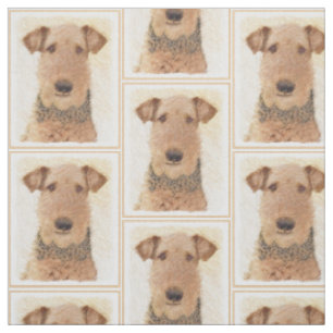 Tissu Peinture d'Airedale Terrier - Cute Art Original