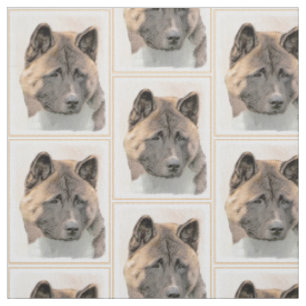 Tissu Peinture d'Akita - Beau art original de chien