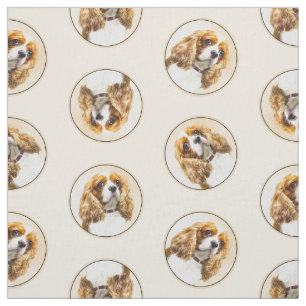 Tissu Peinture d'art de chien de Cavalier King Charles S