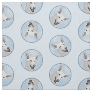 Tissu Peinture de berger blanc mignonne Art de chien ani