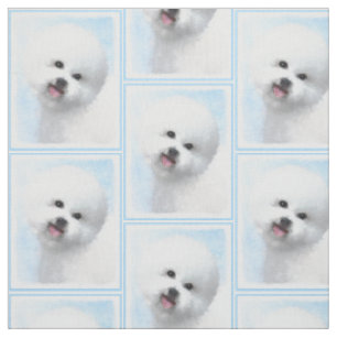 Tissu Peinture de Bichon Frise - Cute Original Dog Art