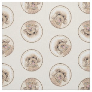 Tissu Peinture de caniche Jouet Apricot Crème originale 