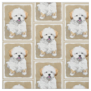 Tissu Peinture de chiot de Lhasa Apso - art original
