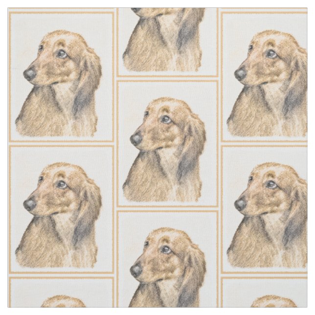Tissu Peinture de Dachshund (Longhaïs) - Art original du (Échantillon)